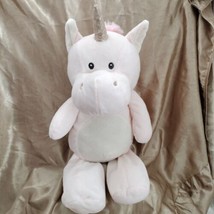 Kelly Toys Unicorn Pink &amp; Beige Rattle Stuffed Animal Toy 20&quot; - £11.62 GBP