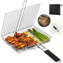 [Stainless Steel Grill Basket] 1pc Stainless Steel Deepen Large Capacity... - £24.38 GBP