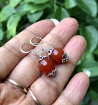 925 Sterling Silver + 10 mm Rnd Beads Original Red Orange Onyx 1 - $21.86