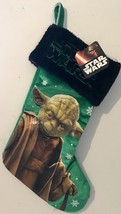 Star Wars YODA Christmas Stocking Green with Black Plush Cuff NEW - Great - £14.34 GBP