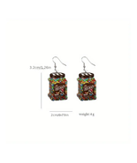 Dangle Drop Snack Bag Candy Cookie Chocolate Fish Hook Earrings - £5.53 GBP