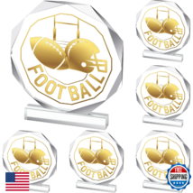 Anglechic 6pk Acrylic Football Sports Trophy Award Medals 4.72x4.72" Dur... - $51.94