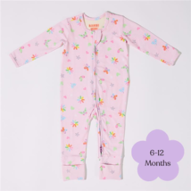 Bambi Mini Co. Wrigglesuit 6-12 Months (with Grippy Feet) Pink Festival Bloom - £64.82 GBP