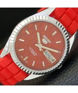AUTOMATIC REFURBISHED SEIKO 5 MENS WATCH JAPAN MADE RED DIAL CUSTOM a440... - $44.99