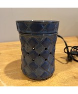 Scentsy CASBAH Blue Quilted Diamond Full Size Wax Warmer Retired - $38.00 CAD
