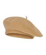 Top Headwear Wool Blend French Bohemian Beret Color Beige - £14.95 GBP