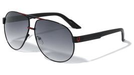 Dweebzilla Khan Classic Retro Sport Pilot Aviator Sunglasses (Black &amp; Red Frame  - £11.00 GBP