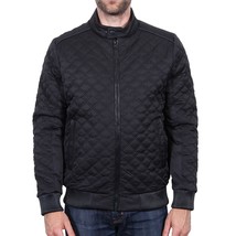 Tahari Men's Long Sleeve Quilted Softshell Polyester Zip Up Bomber Jacket Black - £38.46 GBP