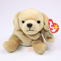 Ty Beanie Baby Fetch The Dog PUPPY With Tags 1997 Plush Tan Stuffed Animal Toy - £7.28 GBP