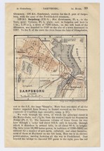 1912 Original Antique City Map Of Sarpsborg / Norway - £15.09 GBP