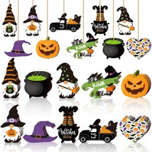 30 Pcs Halloween Wooden Hanging Ornaments Halloween Tree Decorations Hal... - £15.68 GBP