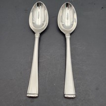 Gorham COLUMN FROSTED Stainless 2 Oval Soup Spoons 18/8 Korea Flatware - $376.34 MXN