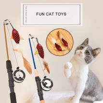 Funny Feather Fish Teaser: Interactive Retractable Cat Toy - £13.54 GBP