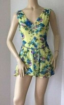 LOVE CULTURE Yellow Floral Chain Belt Sleeveless Romper (Size M) - £15.76 GBP