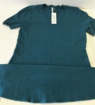 Size PXS, NY Collection Scalloped Fit &amp; Flare Sweater Dress Vintage Teal NWT - £7.07 GBP
