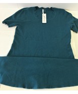Size PXS, NY Collection Scalloped Fit &amp; Flare Sweater Dress Vintage Teal... - £7.07 GBP
