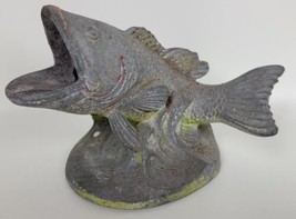 Vintage Metal Largemouth Bass Fish Ashtray Cigarette Holder  - £18.48 GBP