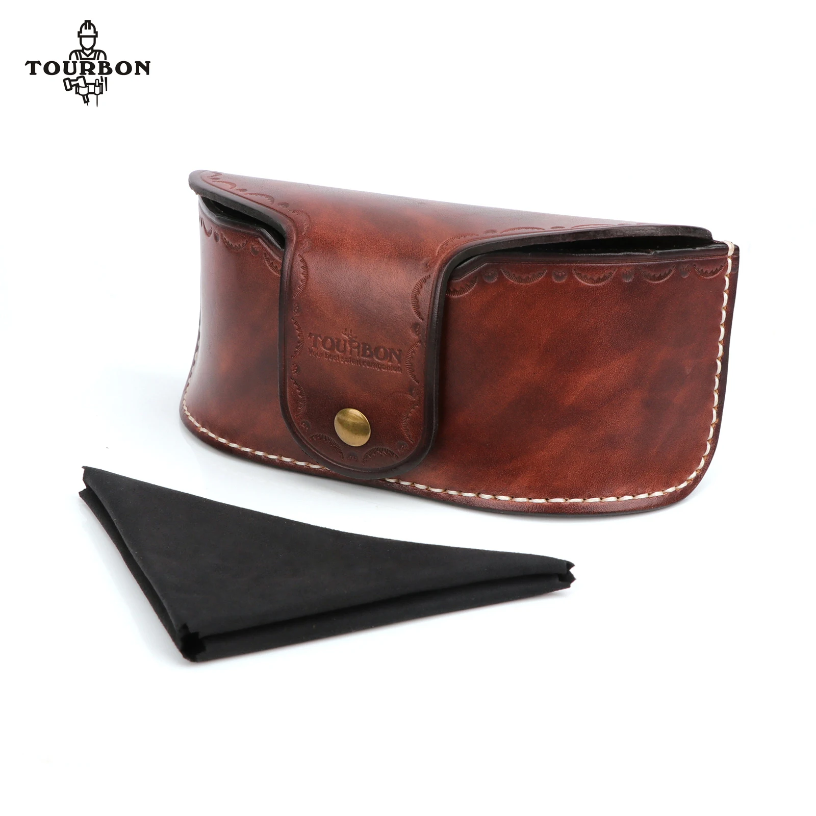 Tourbon Vintage Leather Portable gles Case Eyegl Carrying Pouch Gles Eyewear Pro - £70.29 GBP