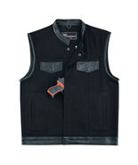 Denim Black Club Vest with Leather trims - 715399 - €72,86 EUR+
