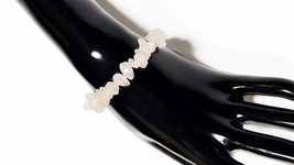 Hawaiian White Rose Quartz Natural Tumbled Stone Stretch Bracelet - £9.01 GBP