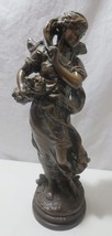 VTG Hip Moreau 18&quot; Statue Alexander Backer, Bronze Chalkware Autumn - $200.00