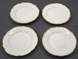 Vintage Korosten Porcelain Russian USSR CCCP Soviet Set of 4 White Gold Plates - £15.56 GBP