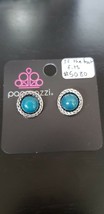 Paparazzi Earrings (New) If The Boot Fits Blue Post Earring #5080 - £6.08 GBP