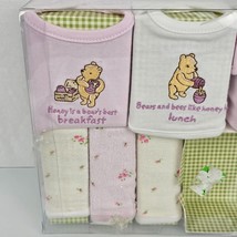 Vintage Classic Winnie the Pooh Baby Gift Set Lot Bundle Bib Rattle Washcloth - £23.72 GBP