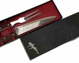 Vintage Carving Knife And Meat Fork Set By MAXAM Stainless Steel Wood Ha... - $18.61