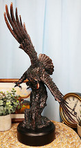 Large Wings of Glory Bald Eagle Diving Towards Mountain Statue With Base 17&quot;H - £118.61 GBP