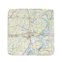Betsy Drake Logan Martin Lake, AL Nautical Map Coaster Set of 4 - £27.58 GBP