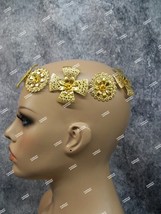Fancy Gold Medieval Headband Necklace Circlet Crown Renaissance Royal Ki... - £12.55 GBP