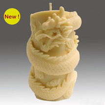 egbhouse, Natural Beeswax Stone Dragon Pillar Candle - £31.74 GBP