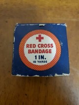 Red Cross Bandage 1940s 1&quot; 10 Yards Johnson Johnson Open Box Vintage - $15.85