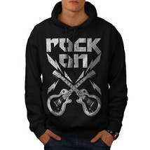 Wellcoda Rock&#39;n Roll Smash Mens Hoodie, Guitar Casual Hooded Sweatshirt - £25.49 GBP+