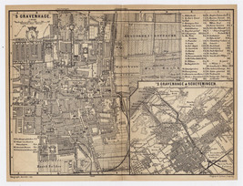 1881 Antique Map Of The Hague Den Haag &#39;s‑Gravenhage Scheveningen / Netherlands - £26.82 GBP