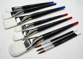 Artist Brushes Sets Exclusive Mike Lang Design Nylon Flat, Filbert Signa... - £98.71 GBP