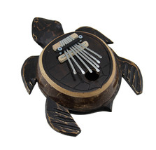 Zeckos Hand Carved Wood and Coconut Shell Sea Turtle Thumb Piano Karimba - £23.70 GBP