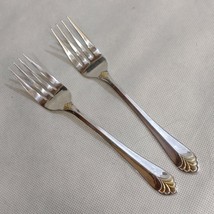 Wallace Saint Regis Gold Silver Salad Forks 2 Stainless Steel - £10.17 GBP