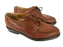 Urban Trends Brown Leather Moc Toe Oxford Men&#39;s Shoes Size 9 Italy - $26.24
