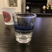 USS North Carolina Battleship Memorial shot glass -  RARE! Tequila, whiskey  - £7.04 GBP
