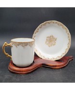 Antique c.1890s Haviland Limoges France Demitasse Gold Leaf Pattern Cup ... - $29.69