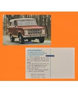 CARTOLINA A COLORI ORIGINALE FORD BRONCO DEL 1973 VINTAGE - USA - GRANDE... - $8.65
