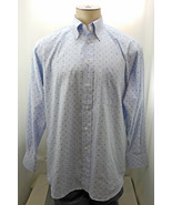 Ike Behar New York Blue White Stripes Brown Tan Dots Cotton Shirt - Men&#39;... - $25.91 CAD