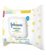 JOHNSON&#39;S Hand &amp; Face Wipes 25 Each (2 Packs) Total 50 Wipes - £14.15 GBP