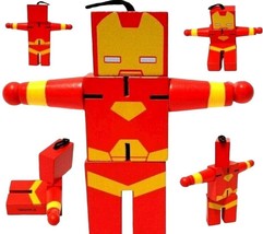 Miniso Marvel IRON MAN Flexible 3.8in Wooden Action Figure Collectible Toy (1pc) - £11.86 GBP