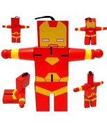 Miniso Marvel IRON MAN Flexible 3.8in Wooden Action Figure Collectible T... - £11.68 GBP