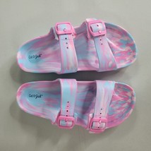 Cat and Jack Pink and Blue Tie Dye Sandals Footbed Size 3 Medium Kids - £8.44 GBP