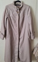 Vintage Your Sixth sense C&amp;A Nude velvet Collar coat size Large Expres Shipin  - £31.69 GBP