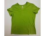 Adidas Climalite Women&#39;s V-neck Athletic Top Size Medium Green QB1 - $7.91